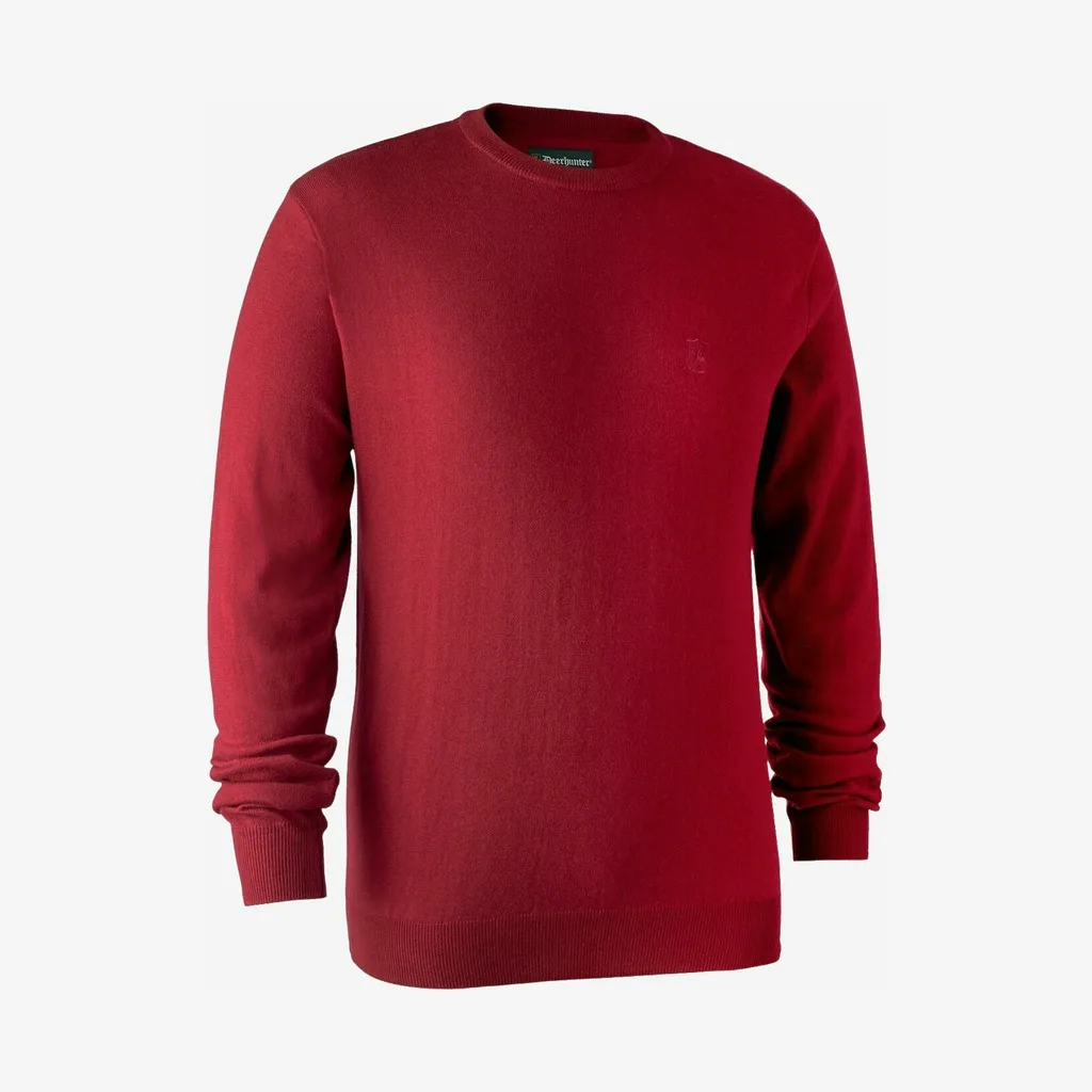 Deerhunter - Kingston strik med rund hals (Red) - 2XL
