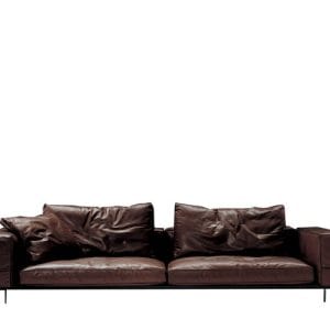Flexform Lifesteel Sofa – 240cm – Mørkebrun Læder