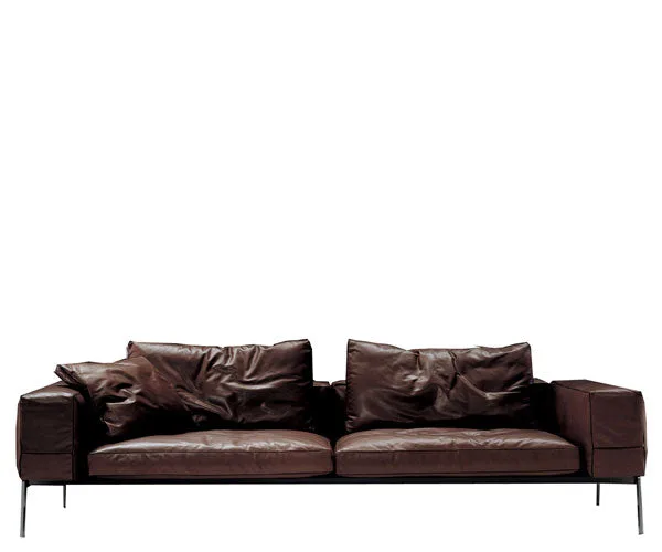 Flexform Lifesteel Sofa - 240cm - Mørkebrun Læder