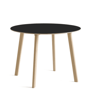 HAY Cph Deux 220 Spisebord – Ø98cm. – Ink Black/Bøg