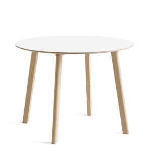 HAY Cph Deux 220 Spisebord – Ø98cm. – Pearl White/Bøg