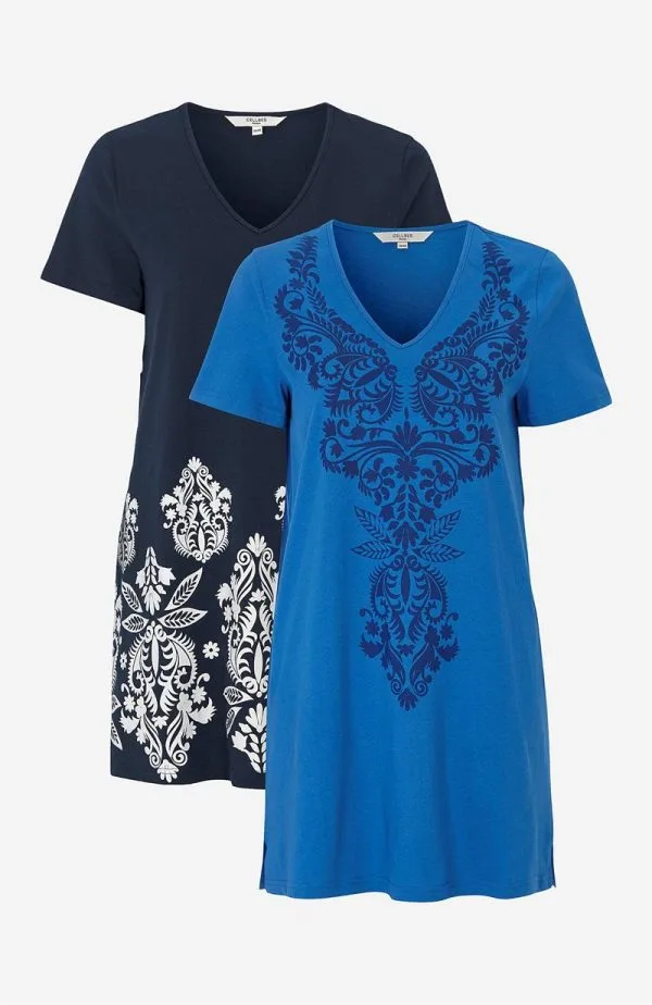 Kortærmet jerseytunika Bigitta 2-pack
