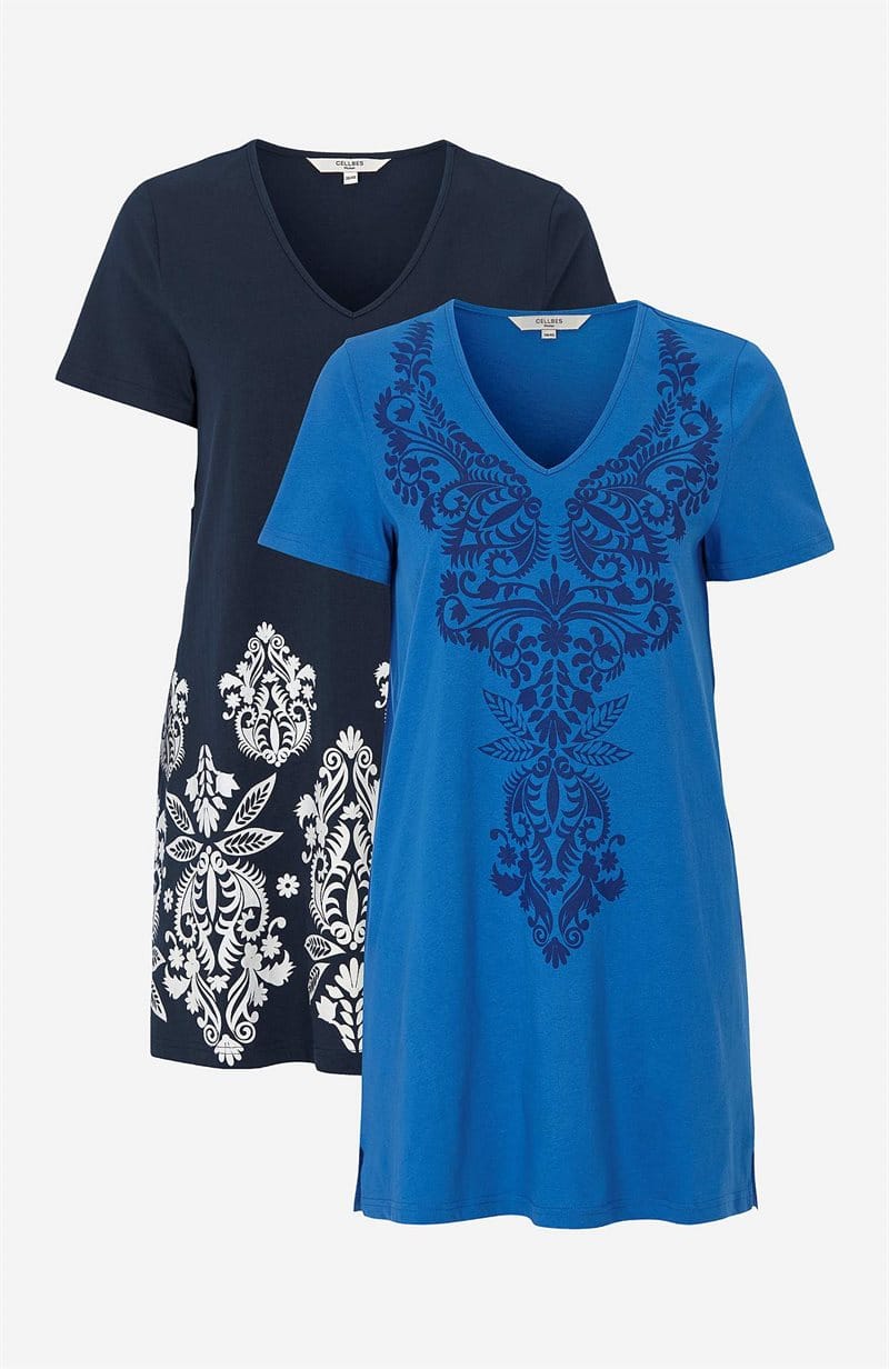 Kortærmet jerseytunika Bigitta 2-pack