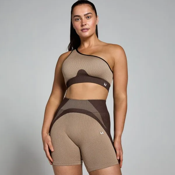 MP Contrast Rib Seamless Bra til kvinder - Cashmere/Espresso - M