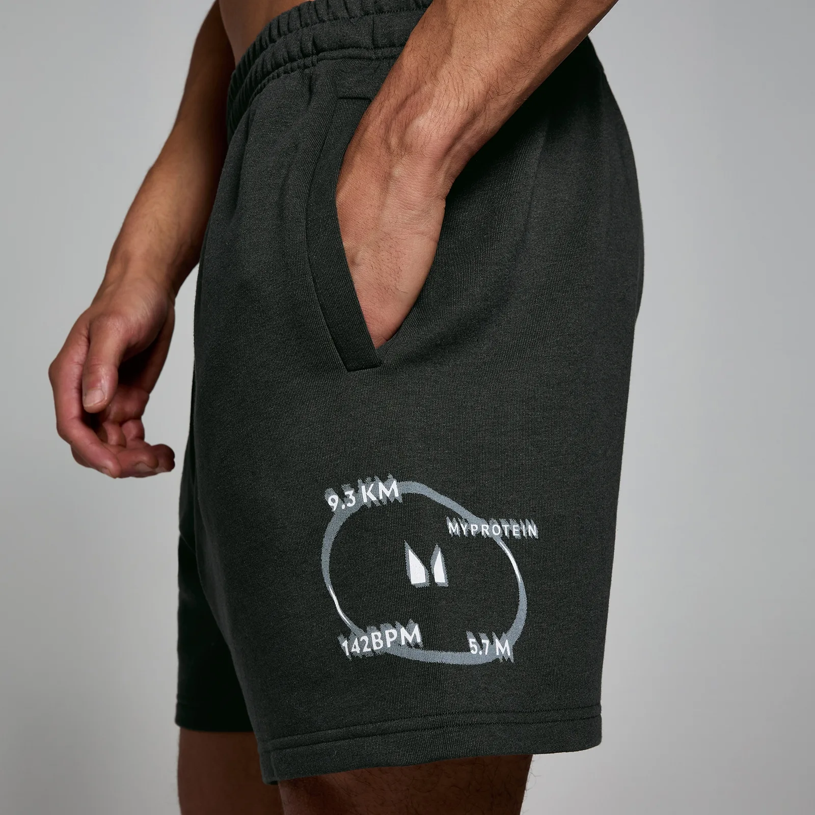 MP Tracking Graphic Sweatshorts til mænd - Washed Black - M