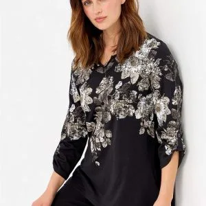 Mønstret jerseytop Flora