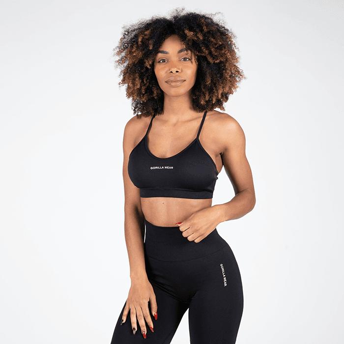 Quincy Seamless Sports Bra, Black