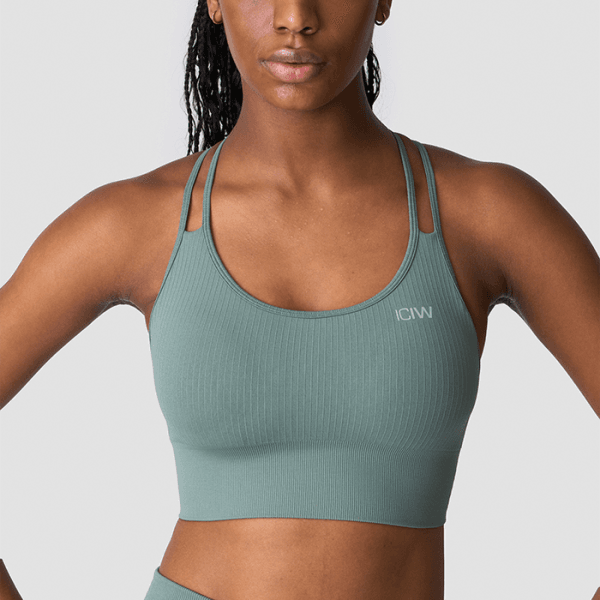 Ribbed Define Seamless Sports Bra, Racing Green