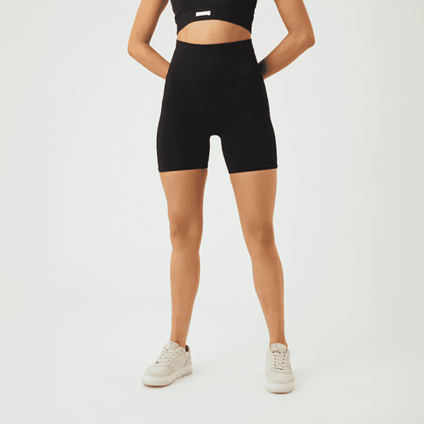 Seamless Ribbed Shorts Sort