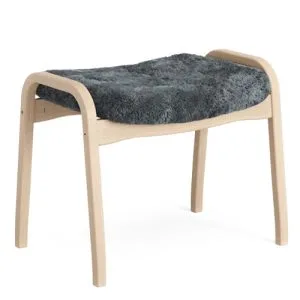 Swedese Lamino skammel – Bøg – Charcoal Fåreskind