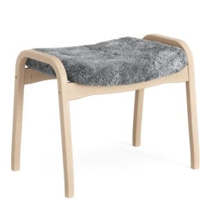 Swedese Lamino skammel – Bøg – Scandinavian Grey Fåreskind