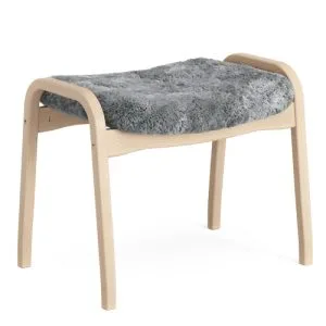 Swedese Lamino skammel – Bøg – Scandinavian Grey Fåreskind