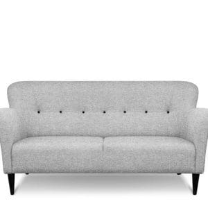 Swedese Nova 2p. Sofa – Med Knapper – Hallingdal – Bøg (Brun Bejdset) / Farve 130 Grå / Sort