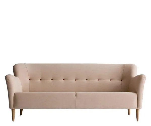Swedese Nova 3p. Sofa - Med Knapper - Hallingdal - Som vist (110) / Bøg (naturlak) / SAMME FARVE SOM STOFVALG