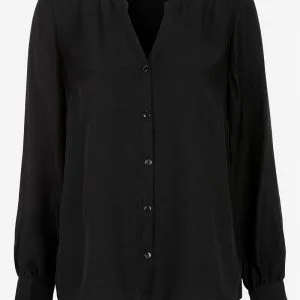 Vævet bluse med knapper