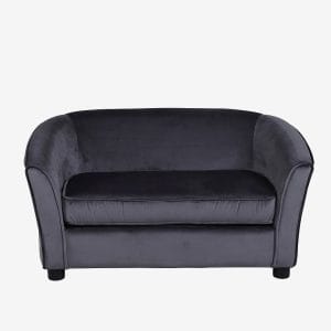 Venture Home – Måna Kids Sofa – Black / Dark Grey Velvet – Grå – B⌀rnesofaer & lænestole – – Homeroom