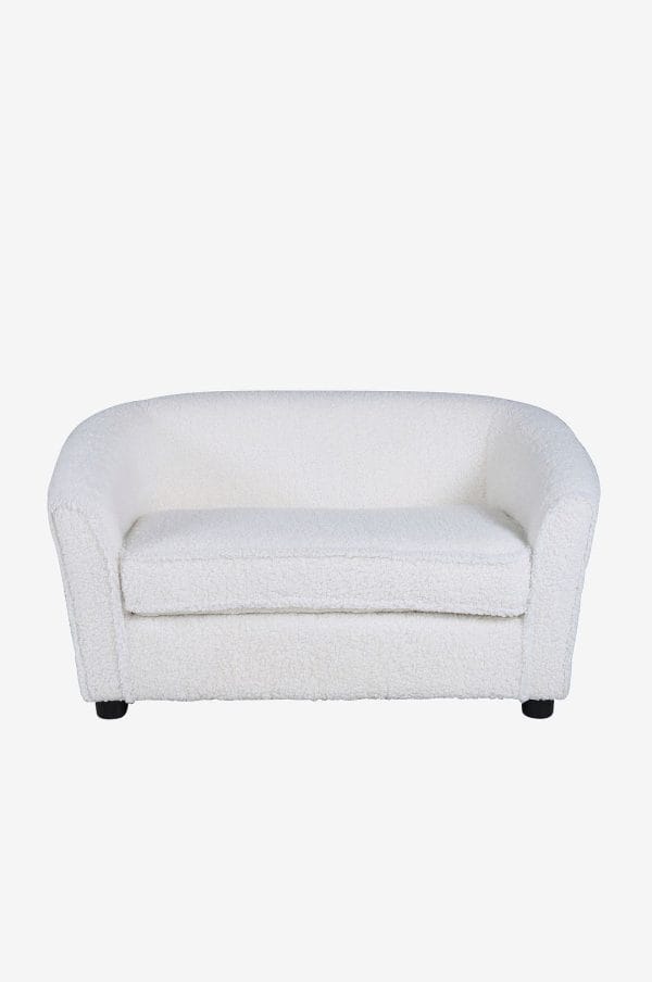 Venture Home - Måna Kids Sofa - Black / White Teddy - Hvid - B⌀rnesofaer & lænestole - - Homeroom