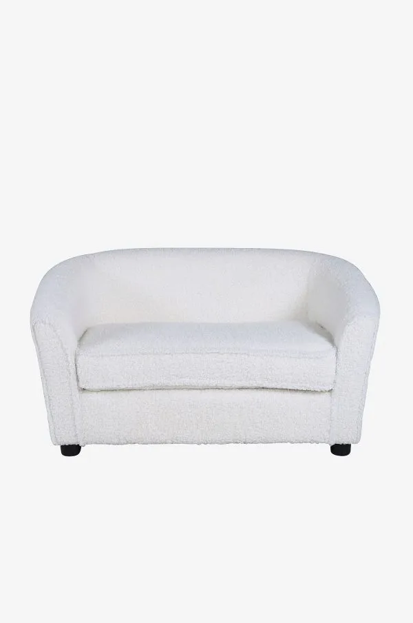 Venture Home - Måna Kids Sofa - Black / White Teddy - Hvid - B⌀rnesofaer & lænestole - - Homeroom