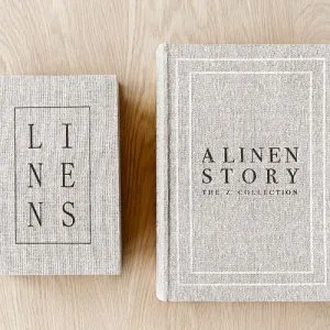 Zelected by Houze Beige Linen bøger m/opbevaring – sæt á 2