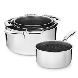 4-dele grydesæt – 18 cm sovsegryde, 20 cm kasserolle, 24 cm kasserolle