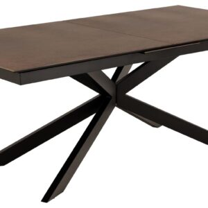 ACT NORDIC Irwine spisebord, m. 1 tillægsplade – rustbrun keramik|glas og sort stål (200/240×100)