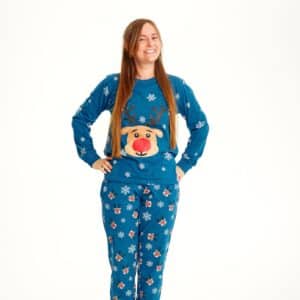 Årets julepyjamas: Rudolfs Pyjamas Blå – dame / kvinder.