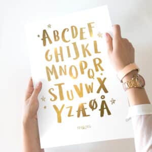Alfabet Plakat | Guld Folie