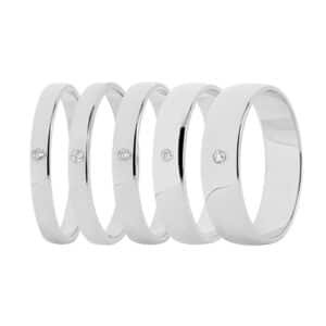 BARTOLI Classic vielsesring i Hvidguld med Diamant 0,01 ct. – fra 2,5 mm