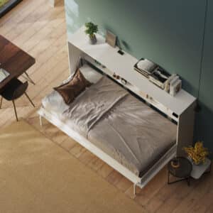 CLASSIC skabsseng, lav model 100x200cm – farve Skab: Hvid, Front: Hvid