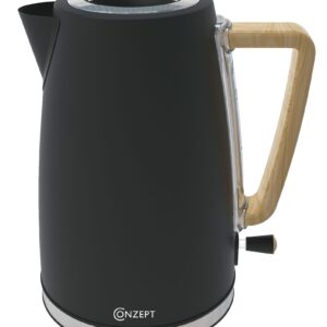 Conzept Elkedel i sort stål m. træhåndtag 1,7L