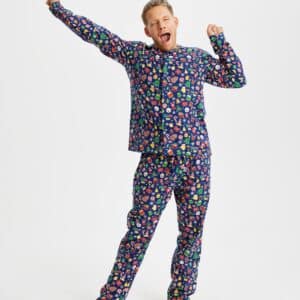 Crazy Julepyjamas Flannel Navy – herre / mænd.