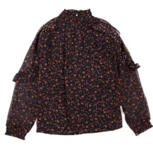 Creamie Bluse Flower Dobby Black – Str. 10y 140cm