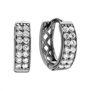 Creoler i sort Sølv med Zirkonia – 13 mm