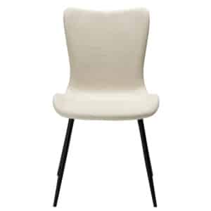 DAN-FORM Medusa spisebordsstol – beige bouclé stof og sort stål