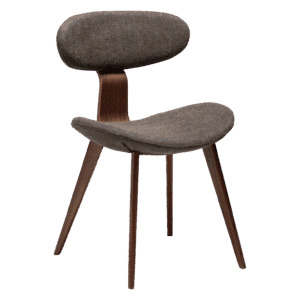 DANFORM Buckle spisebordsstol – major brun boucléstof og valnød brun træ