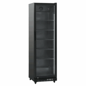 Displaykøleskab – 1 låge – 392 liter – sort