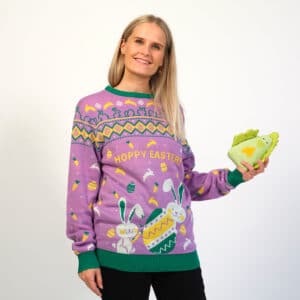 Eggcercise Påskesweateren Lilla – dame / kvinder
