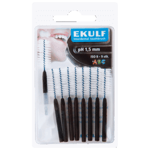 Ekulf PH Mellemrumsbørste 1,5 mm Sort (9 stk)