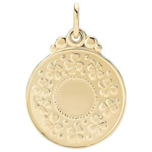 Guld vedhæng 8 kt. med blomsterranke og Fadervor