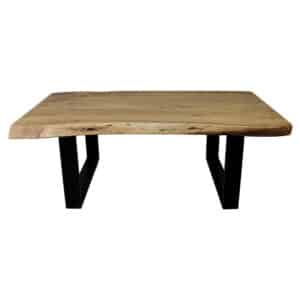 HSM COLLECTION SoHo sofabord, rektangulær – natur akacietræ og sort jern (120×60)