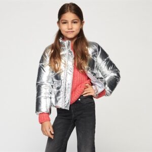 Kids Only Silver Shiny Puffer Vinterjakke – Str. 10y 140cm