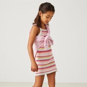 Kids Only Strikkjole Ecru Med Striber – Str. 11-12y 146/152cm