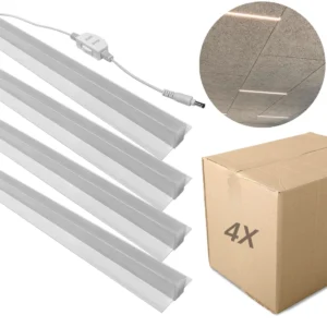 LED Lysskinne til Troldtekt – 4-Pak – 60cm – CCT 3000/4000K – 24V – 13W