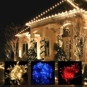 LED-lyskæde – 100 LED indendørs/udendørs 10 meter, varm hvid, rød, grøn, multifarvet eller blå – Blå