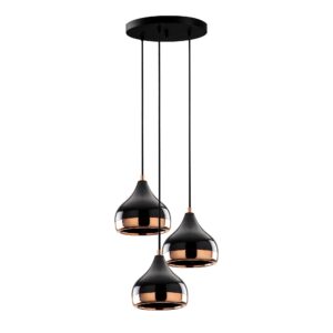 LUMI Alithos loftlampe – kobber og sort metal