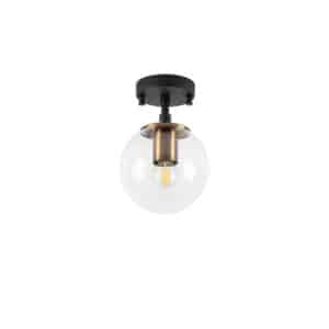LUMI Atmaca loftlampe – glas og sort metal