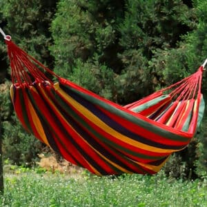 Luksuriøs Hængekøje – Rød stribet Camping Hammock