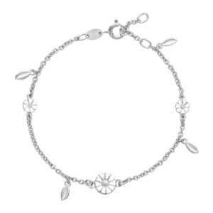 Lund Marguerit Armbånd i Sølv med Blade – 17 til 19 cm