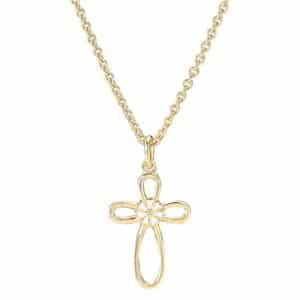 Lund Marguerit Collier i forgyldt Sølv med åbent Kors