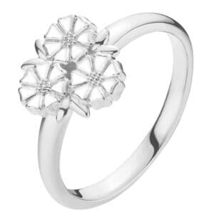 Lund Marguerit Ring i Sølv med Blade.